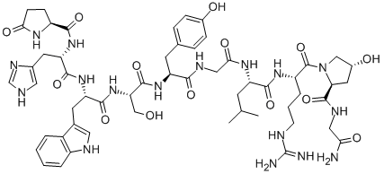 PGLU-HIS-TRP-SER-TYR-GLY-LEU-ARG-HYP-GLY-NH2 Struktur