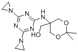 5-{[4,6-bis(1-aziridinyl)-1,3,5-triazine-2-yl]amino]-2-2-dimehtyl-1,3-dioxane-5-methanol Struktur