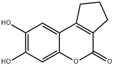 Cyclopenta[c][1]benzopyran-4(1H)-one, 2,3-dihydro-7,8-dihydroxy- (9CI) Struktur