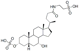 2-[[(3a,5b,7a)-7-hydroxy-24-oxo-3-(sulfooxy)cholan-24-yl]amino]-ethanesulfonic acid Struktur