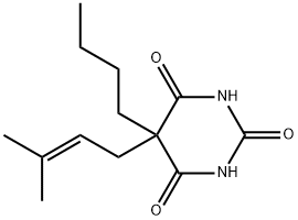 5-Butyl-5-(3-methyl-2-butenyl)-2,4,6(1H,3H,5H)-pyrimidinetrione Struktur