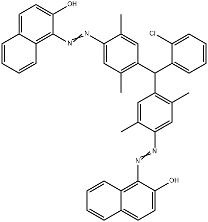 1,1'-[[(2-chlorophenyl)methylene]bis[(2,5-dimethyl-4,1-phenylene)azo]]bis(2-naphthol) Struktur