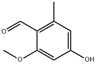 4-Hydroxy-2-methoxy-6-methylbenzaldehyde Struktur