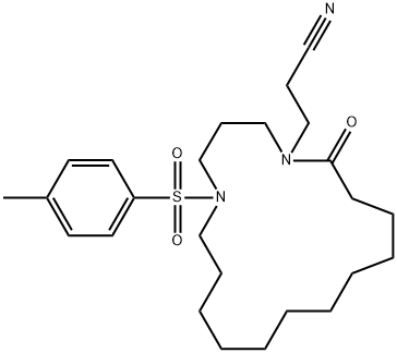 13-Aza-13-tosyl-16-[(2-cyanoethyl)amino]hexadecanoic acid lactam Struktur