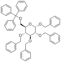 BENZYL 2,3,4-TRI-O-BENZYL-6-O-TRIPHENYLMETHYL-ALPHA-D-GLUCOPYRANOSIDE Struktur