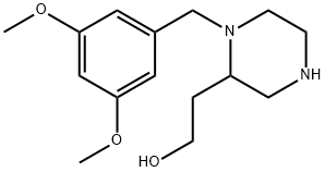 2-[1-(3,5-dimethoxybenzyl)-2-piperazinyl]ethanol Struktur