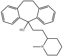 10,11-Dihydro-5-[2-(1-methyl-2-piperidyl)ethyl]-5H-dibenzo[a,d]cyclohepten-5-ol Struktur