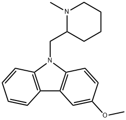 6-Methoxy-9-(1-methyl-2-piperidylmethyl)-9H-carbazole Struktur