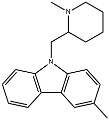 3-Methyl-9-(1-methyl-2-piperidylmethyl)-9H-carbazole Struktur