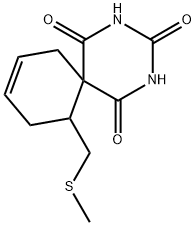 11-(Methylthio)methyl-2,4-diazaspiro[5.5]undec-8-ene-1,3,5-trione Struktur