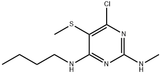 N~4~-butyl-6-chloro-N~2~-methyl-5-(methylsulfanyl)-2,4-pyrimidinediamine Struktur