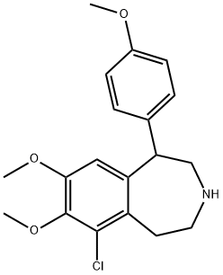 6-Chloro-2,3,4,5-tetrahydro-7,8-dimethoxy-1-(4-methoxyphenyl)-1H-3-benzazepine Struktur