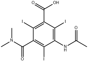 5-Acetylamino-N,N-dimethyl-2,4,6-triiodoisophthalamic acid Struktur