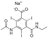 5-Acetylamino-N-ethyl-2,4,6-triiodoisophthalamic acid sodium salt Struktur