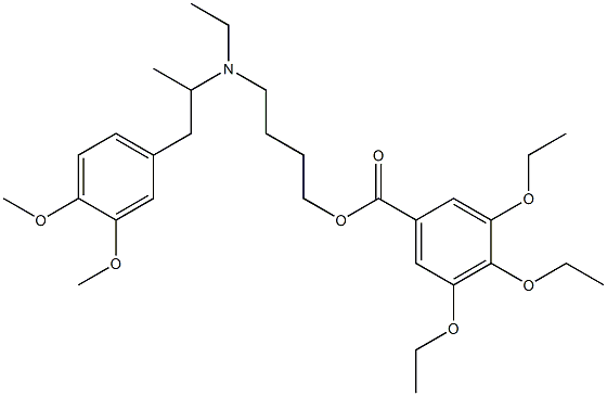 3,4,5-Triethoxybenzoic acid 4-[ethyl[2-(3,4-dimethoxyphenyl)-1-methylethyl]amino]butyl ester Struktur