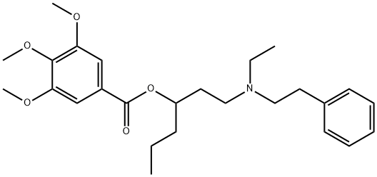 3,4,5-Trimethoxybenzoic acid 3-[ethyl(phenethyl)amino]-1-propylpropyl ester Struktur