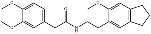 2-(3,4-Dimethoxyphenyl)-N-[2-(5-methoxyindan-6-yl)ethyl]acetamide Struktur