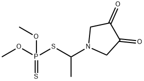 Dithiophosphoric acid O,O-dimethyl S-[1-(3,4-dioxo-1-pyrrolidinyl)ethyl] ester Struktur