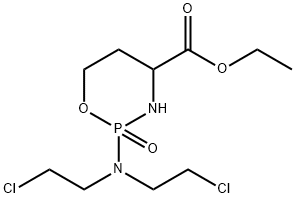 2-[Bis(2-chloroethyl)amino]-4-(ethoxycarbonyl)tetrahydro-2H-1,3,2-oxazaphosphorine 2-oxide Struktur