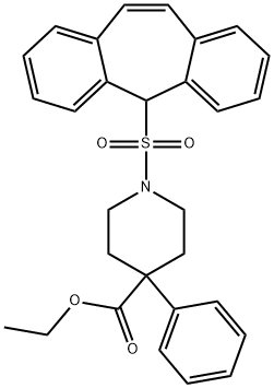 1-[(5H-Dibenzo[a,d]cyclohepten-5-yl)sulfonyl]-4-phenyl-4-piperidinecarboxylic acid ethyl ester Struktur