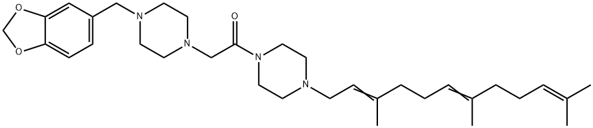 1-[4-(3,4-Methylenedioxybenzyl)-1-piperazinylacetyl]-4-(3,7,11-trimethyl-2,6,10-dodecatrienyl)piperazine Struktur