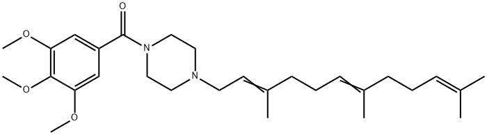 1-(3,4,5-Trimethoxybenzoyl)-4-(3,7,11-trimethyl-2,6,10-dodecatrienyl)piperazine Struktur