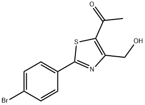 1-[2-(4-Bromophenyl)-4-(hydroxymethyl)-5-thiazolyl]ethanone Struktur