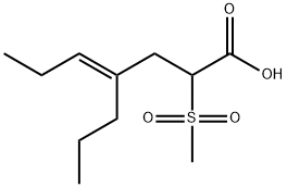 (E)-2-(Methylsulfonyl)-4-propyl-4-heptenoic acid Struktur