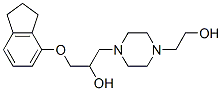 1-[4-(2-Hydroxyethyl)-1-piperazinyl]-3-(4-indanyloxy)-2-propanol Struktur