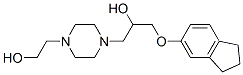 1-[4-(2-Hydroxyethyl)-1-piperazinyl]-3-(5-indanyloxy)-2-propanol Struktur