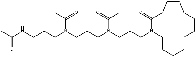 12-[(4,8,12-Triacetyl-4,8,12-triazadodecan-1-yl)amino]dodecanoic acid lactam Struktur