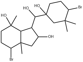 7-Bromo-3-[(4-bromo-1-hydroxy-3,3-dimethylcyclohexyl)hydroxymethyl]octahydro-4,7a-dimethyl-1H-indene-2,4-diol Struktur