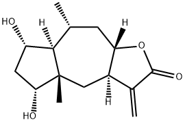 (3aR)-3a,4,4a,5,6,7,7aα,8,9,9aβ-Decahydro-5α,7α-dihydroxy-4aβ,8α-dimethyl-3-methyleneazuleno[6,5-b]furan-2(3H)-one Struktur