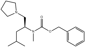 (S)-1-PYRROLIDIN-2-(N-CBZ-N-METHYL)AMINO-4-METHYL-PENTANE
 Struktur