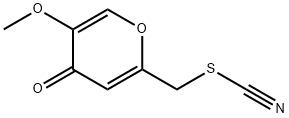 Thiocyanic acid, (5-methoxy-4-oxo-4H-pyran-2-yl)methyl ester (9CI) Struktur