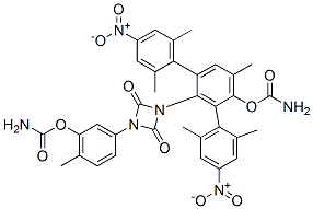 bis(2,6-dimethyl-4-nitrophenyl) [(2,4-dioxo-1,3-diazetidine-1,3-diyl)bis(6-methyl-3,1-phenylene)]biscarbamate Struktur