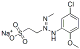 sodium 2-[3-(5-chloro-2-methoxyphenyl)-1-methyltriazen-2-yl]ethanesulphonate Struktur