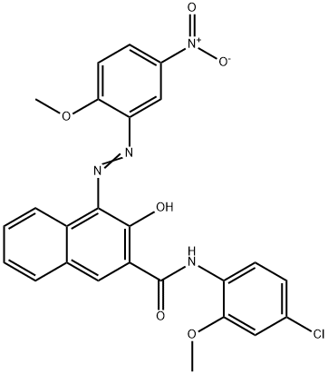 N-(4-chloro-2-methoxyphenyl)-3-hydroxy-4-[(2-methoxy-5-nitrophenyl)azo]naphthalene-2-carboxamide  Struktur