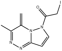 4,6-Dihydro-6-(iodoacetyl)-3-methyl-4-methylenepyrazolo[5,1-c][1,2,4]triazine Struktur