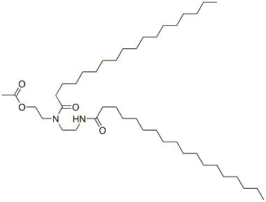 N-(2-hydroxyethyl)-N-[2-(stearoylamino)ethyl]stearamide monoacetate Struktur