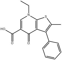 7-ETHYL-2-METHYL-4-OXO-3-PHENYL-4,7-DIHYDROTHIENO[2,3-B]PYRIDINE-5-CARBOXYLIC ACID Struktur