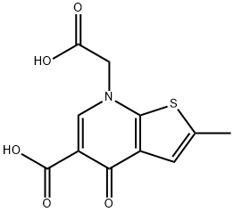 7-(CARBOXYMETHYL)-2-METHYL-4-OXO-4,7-DIHYDROTHIENO[2,3-B]PYRIDINE-5-CARBOXYLIC ACID Struktur