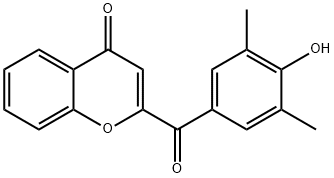 2-(4-hydroxy-3,5-dimethylbenzoyl)-4-benzopyrone  Struktur