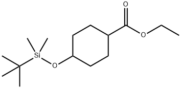 Cyclohexanecarboxylic acid, 4-[[(1,1-diMethylethyl)diMethylsilyl]oxy]-, ethyl ester Struktur