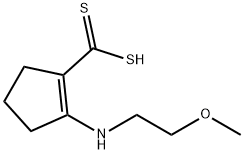 2-[(2-Methoxyethyl)amino]-1-cyclopentene-1-carbodithioic acid Struktur