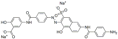 Dinatrium-5-[[4-[[6-[(4-aminobenzoyl)amino]-1-hydroxy-3-sulfonato-2-naphthyl]azo]benzoyl]amino]salicylat