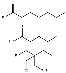 Heptanoic acid, ester with 2-ethyl-2-(hydroxymethyl)-1,3-propanediol pentanoate  Struktur