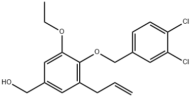 4-[(3,4-DICHLOROPHENYL)METHOXY]-3-ETHOXY-5-(2-PROPENYL)-BENZENEMETHANOL Struktur