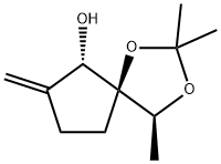 1,3-Dioxaspiro[4.4]nonan-6-ol,2,2,4-trimethyl-7-methylene-,(4S,5S,6S)-(9CI) Struktur