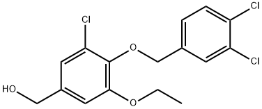 3-CHLORO-4-[(3,4-DICHLOROPHENYL)METHOXY]-5-ETHOXY-BENZENEMETHANOL Struktur